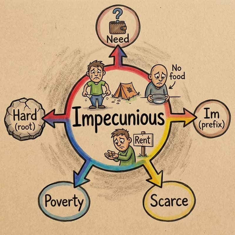 impecunious 的心智圖